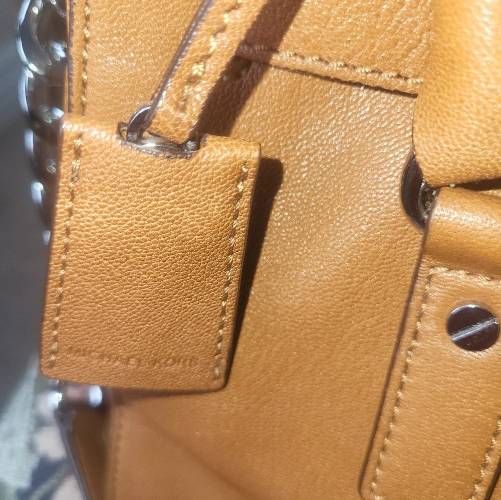 Michael Kors Leather Satchel with Silver Hardware
